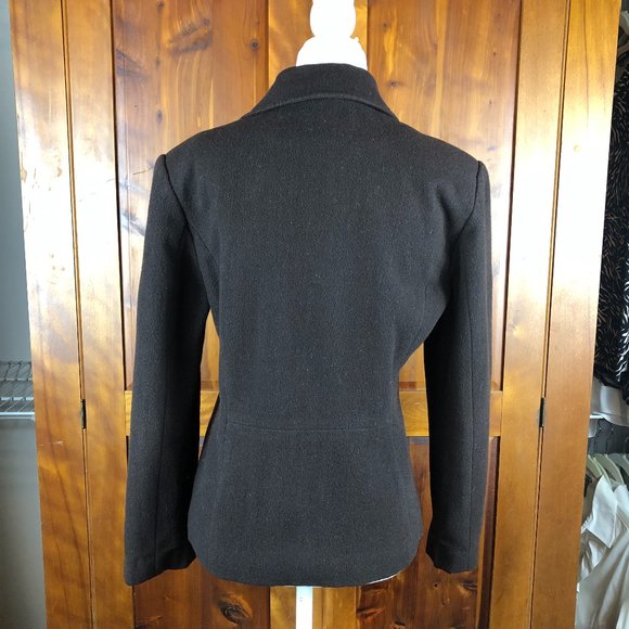 Ann Taylor Vintage Petites Brown Wool Blazer Academia Office Quiet Luxury - Picture 12 of 12